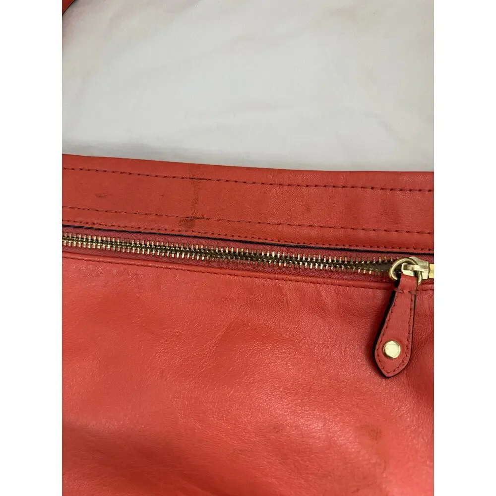 Coach Ashley Coral Leather Crossbody Shoulder Bag GS